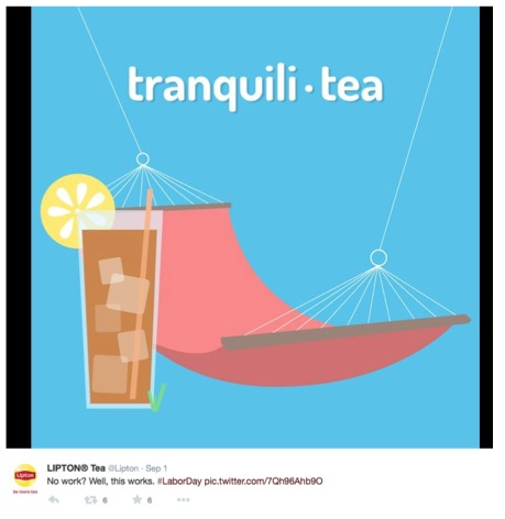 Lipton iced tea Twitter tweet